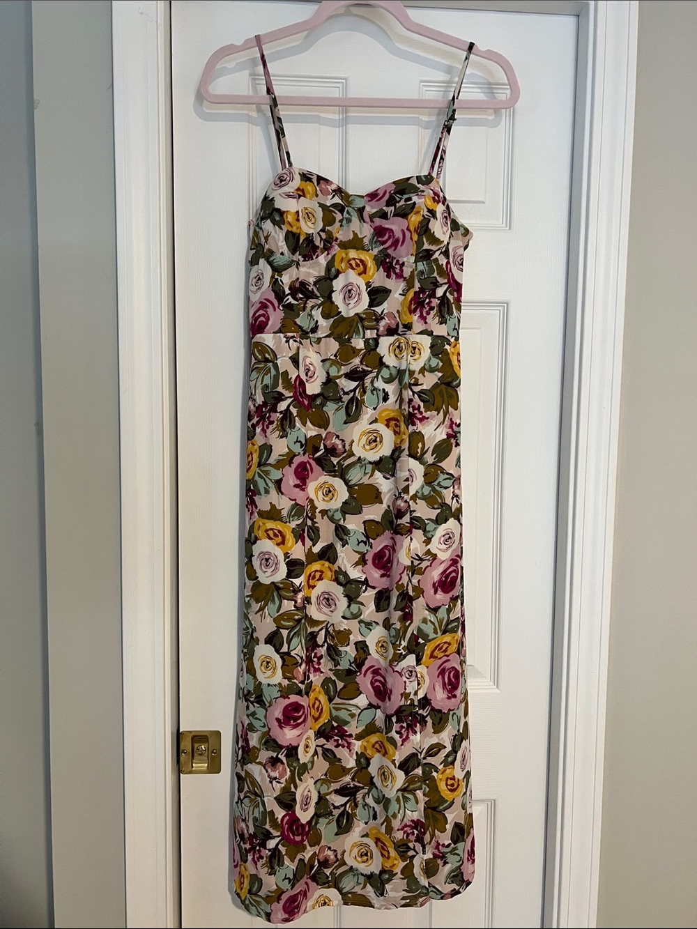 bohme Floral Spaghetti-Strap Midi Dress in Multi Color